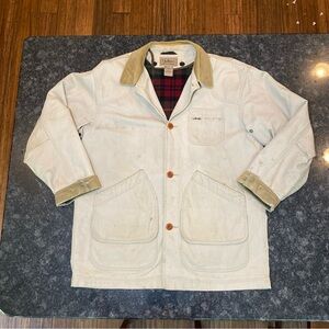 LL Bean Jacket Men’s L Brown Barn Jacket Chore Coat Removable Lining USA VTG